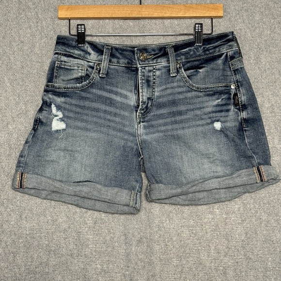 Silver Jeans Shorts Womens Boyfriend Mid Rise Short Distressed  Stretch 25x4.5 - Picture 1 of 6